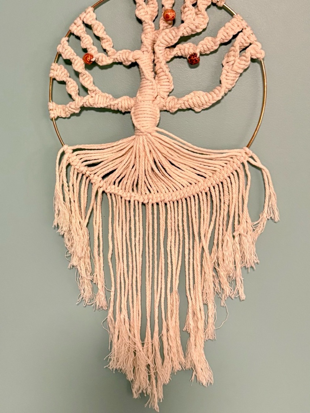 Handmade Macrame Tree of Life Wall Hanging - beige